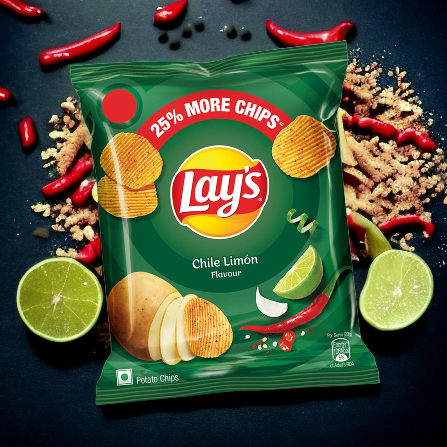 Lays Chilli and Lime Chips 50gm