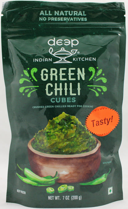 Deep Green Chilli Cubes 200gm