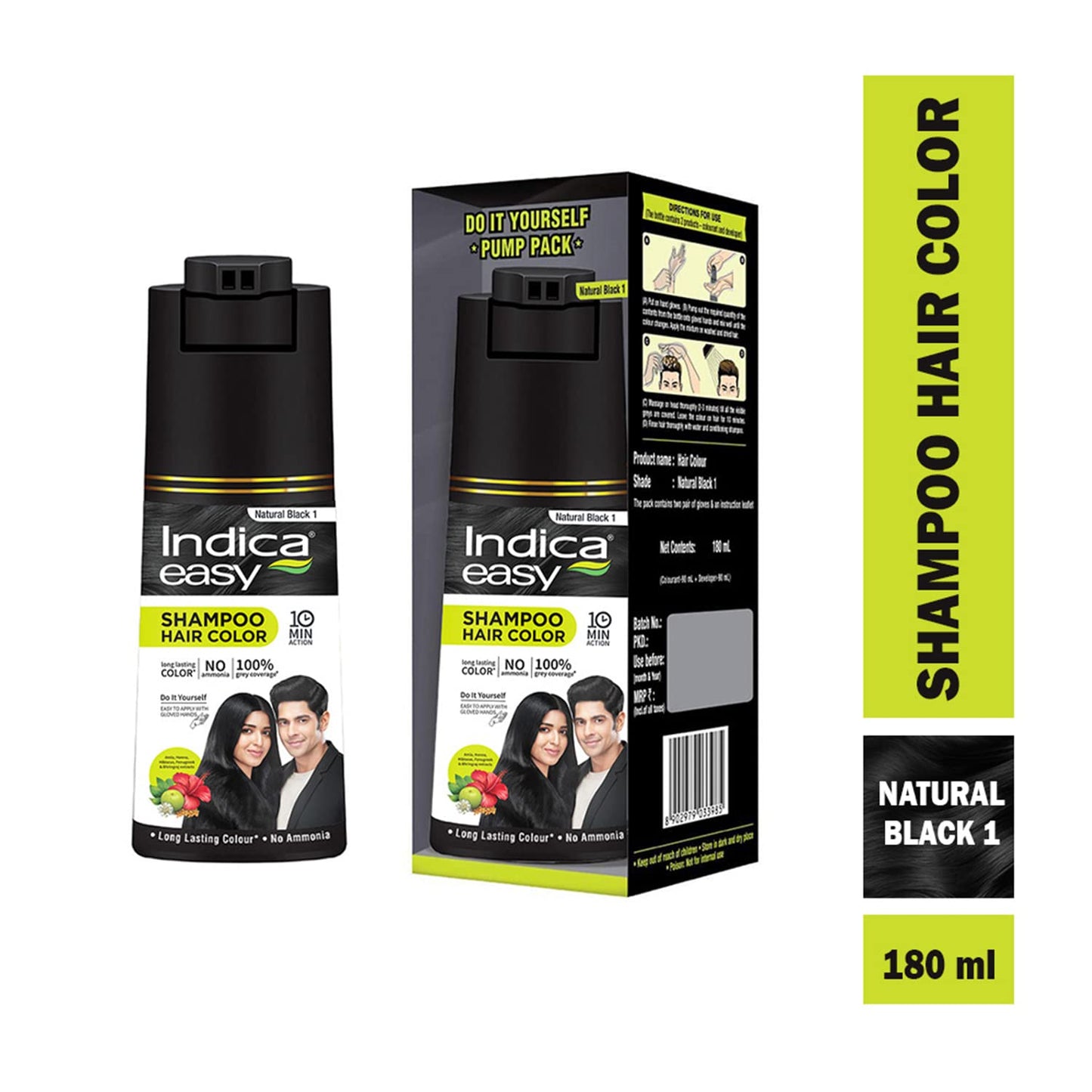 Indica Easy Hair Colour Shampoo 180ml