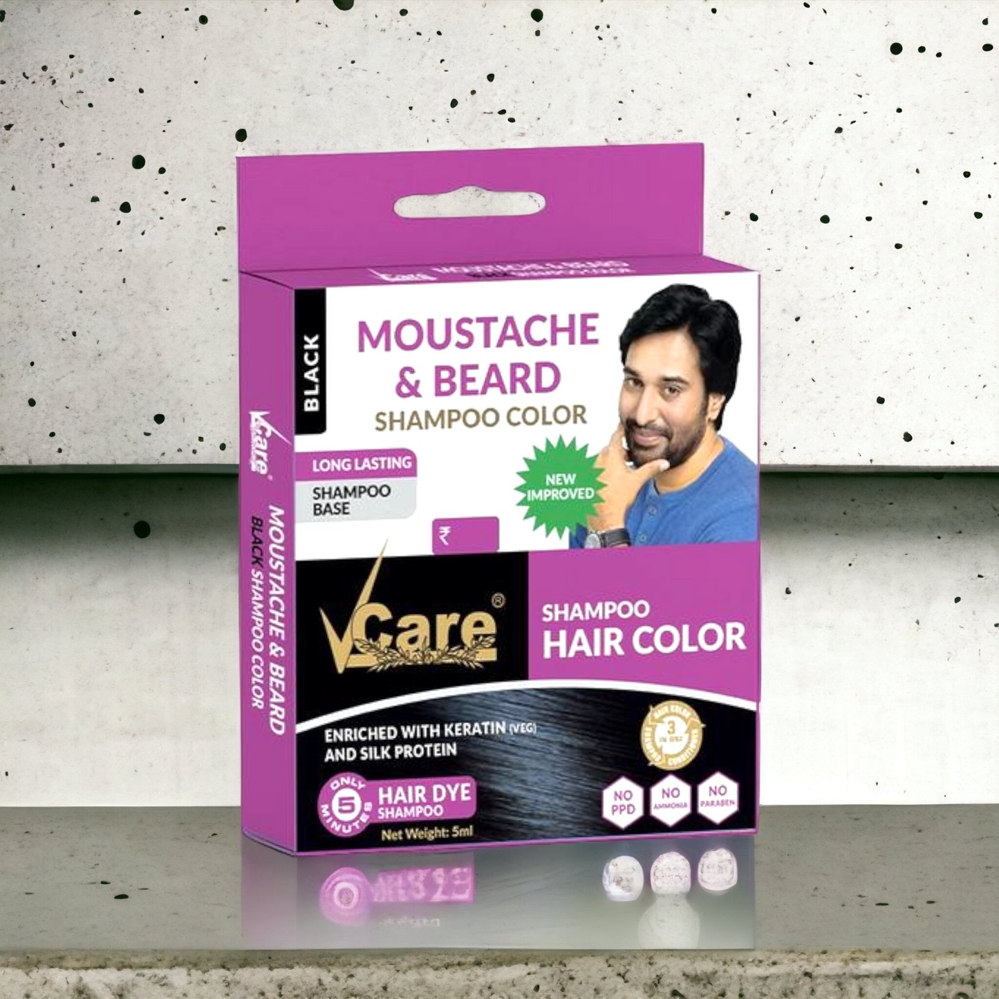 VCare Moustache & Beard Shampoo Colour 5ml