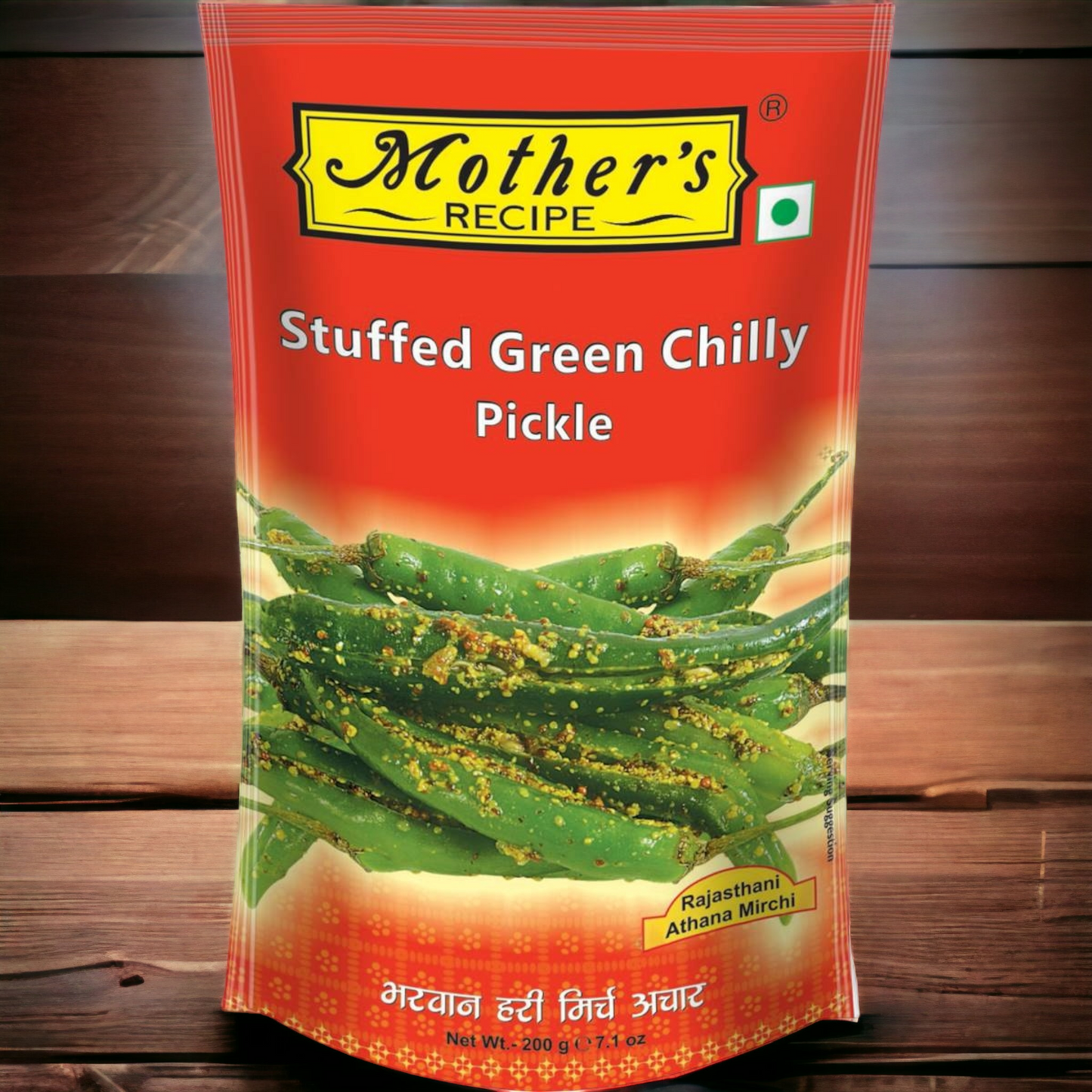 Mother's Recipe Stuffed Green Chilli Pickle 200gm