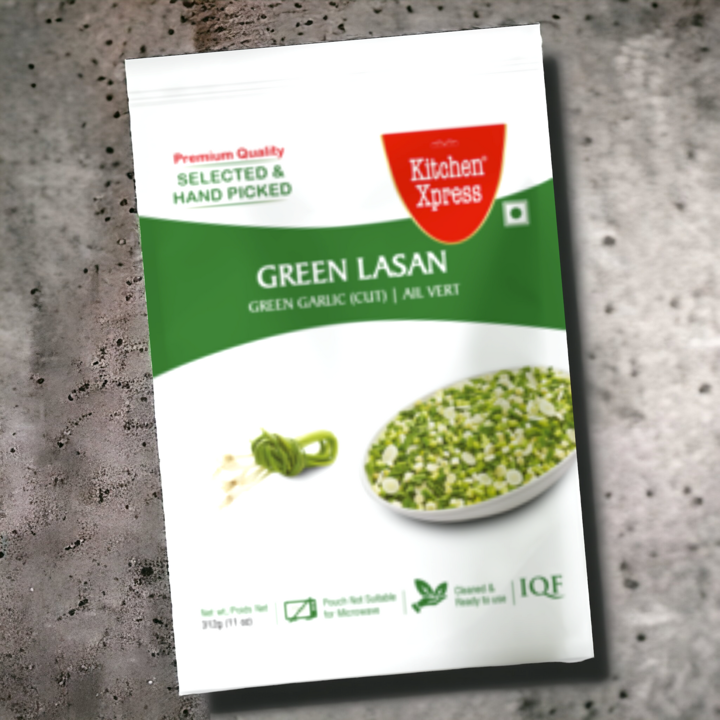 Kitchen Express Green Lasan Frozen 312gm