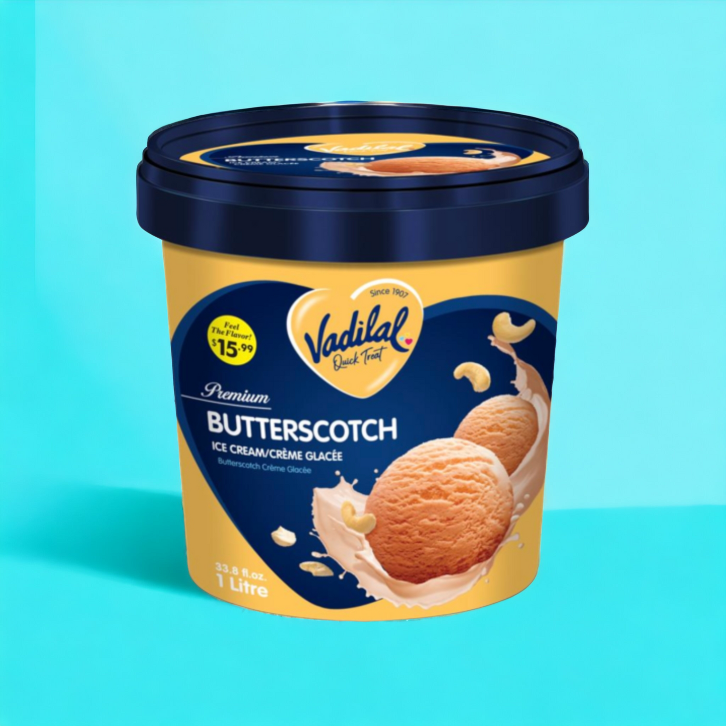 Vadilal Butterscotch Ice Cream 1ltr