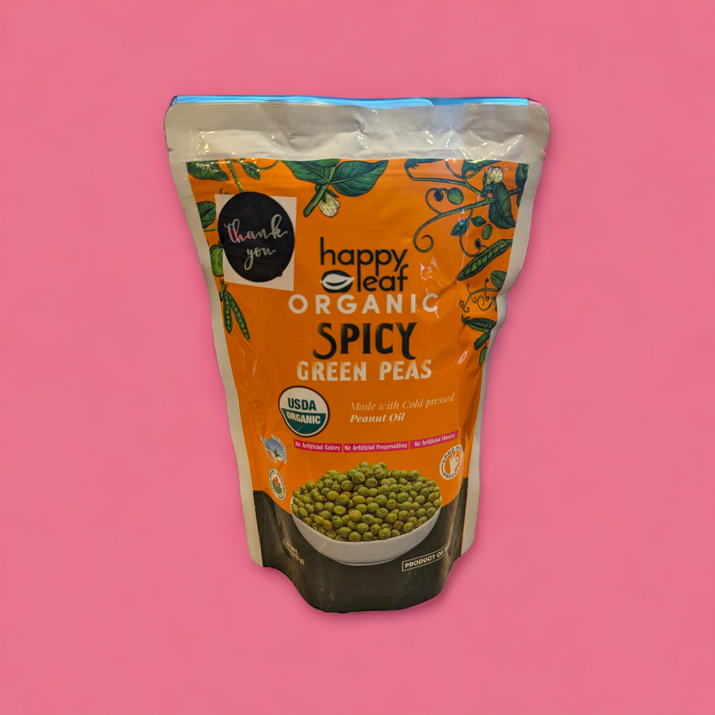 Happy Leaf Organic Spicy Green Peas 170gm