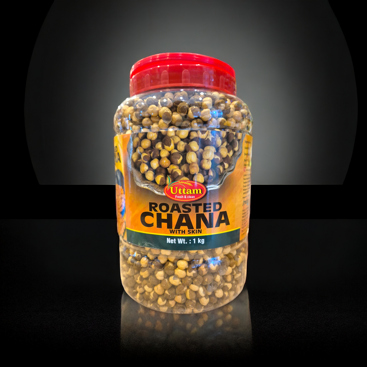 Uttam Roadted Channa With Skin 1kg Jar