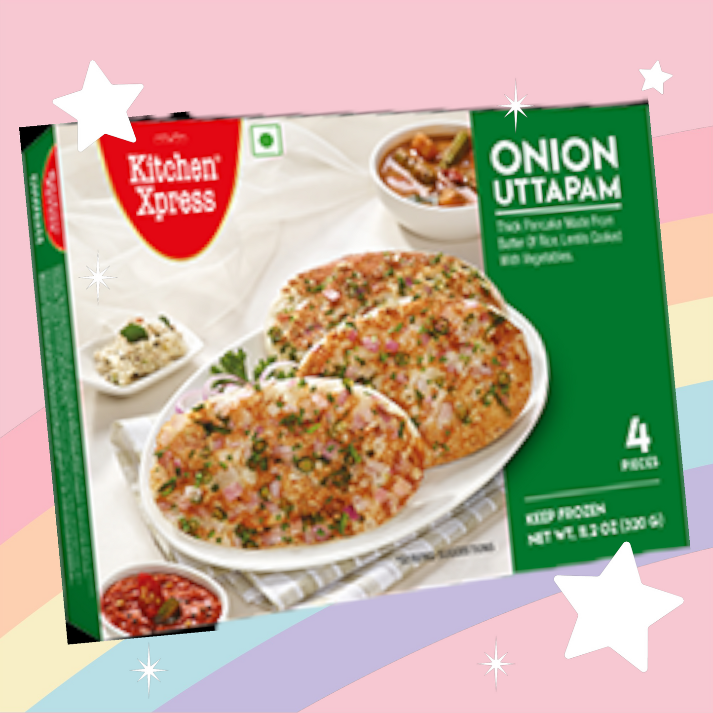 Kitchen Express Onion Uttapam 4pcs. (Frozen)