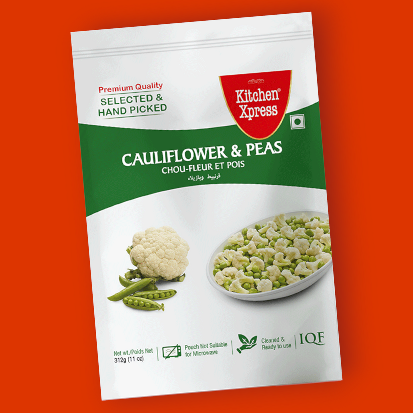 Kitchen Express Cauliflower & Peas 312 gm [Frozen]