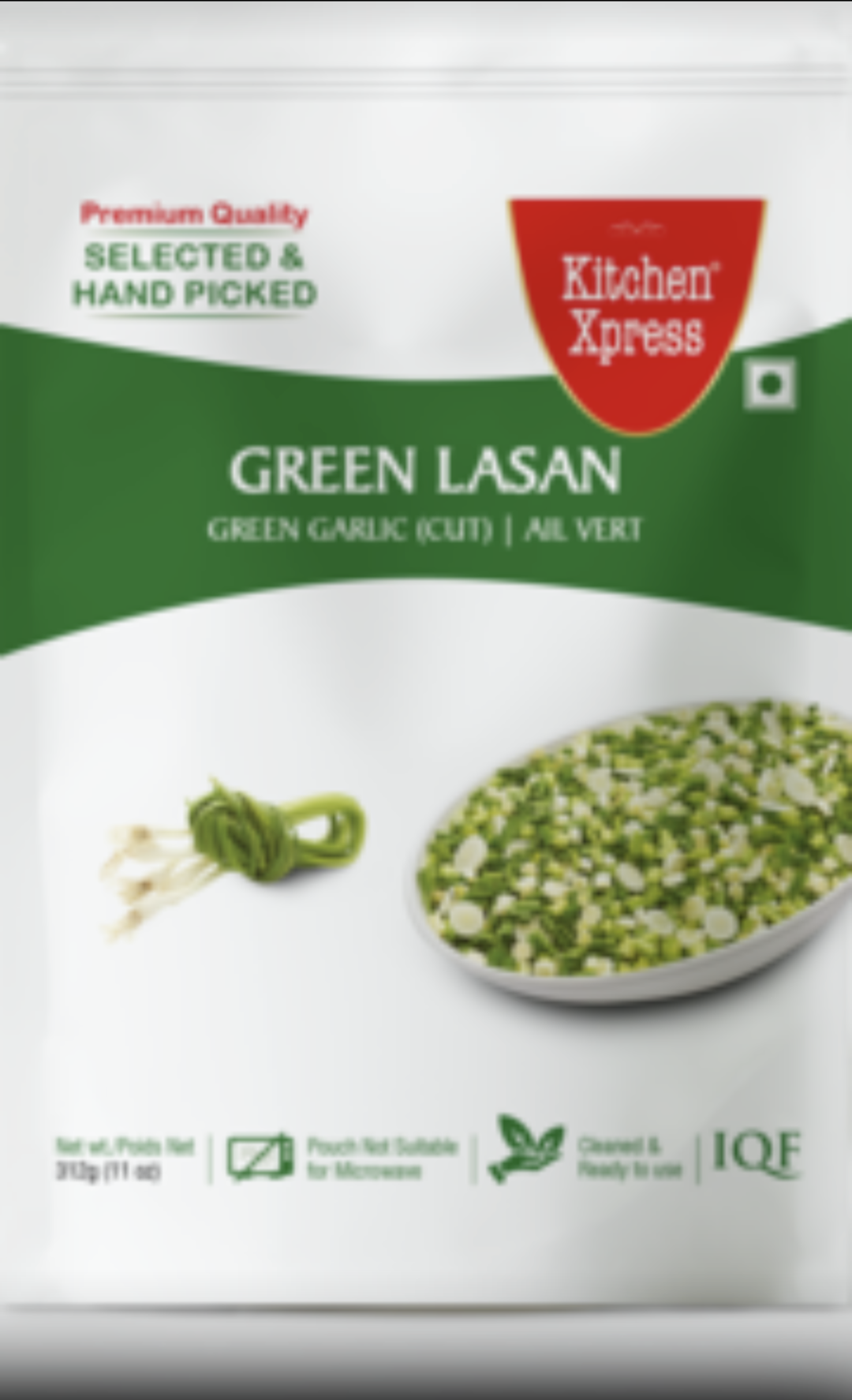 Kitchen Express Green Lasan Frozen 312gm