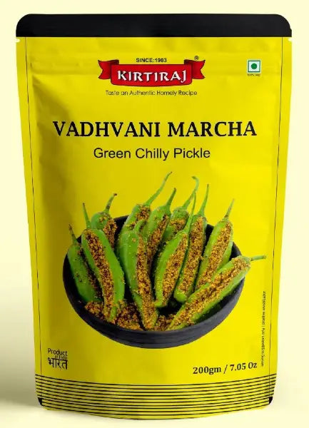 Kirtiraj Vadhvani Marcha Green Chilly Pickle